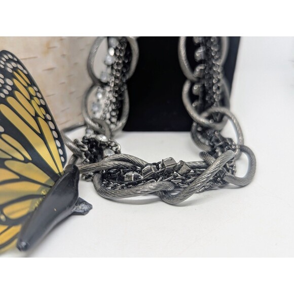 Cookie Lee Metal Crystal Multi-Chain Adjustable Necklace - Picture 2 of 6